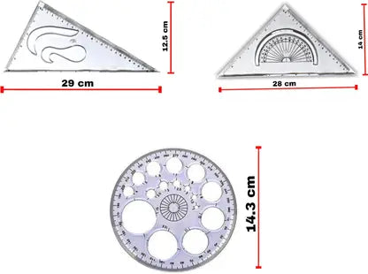 Mini Drafter Combo Pack of Drafter Sheet Container Set Square Circle Divider Drafting Kit