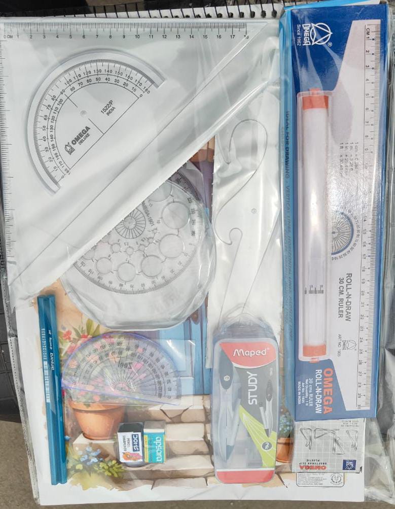 Mini Drafter Combo Pack of Drafter Sheet Container Set Square Circle Divider Drafting Kit